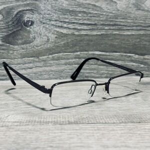 Marchon AUTOFLEX 83 Eyeglass Frames Mens 53-19-140 Gunmetal Half Rim Rectangular